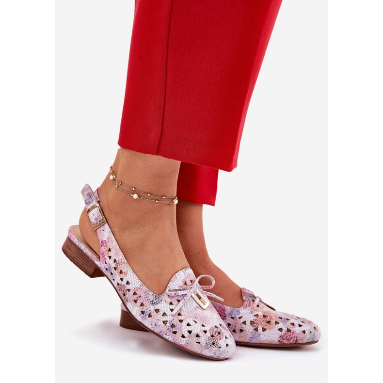 Jezzi Openwork ballerinas with an open multicolor heel multicolored 1