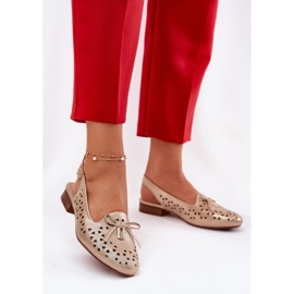 Jezzi Openwork ballerinas with an open gold heel golden 2