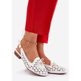 Jezzi Openwork ballerinas with an open white heel 1