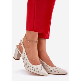 Openwork sandals with pointed toes on the Sergio Leone SK163 Pearl post beige 1