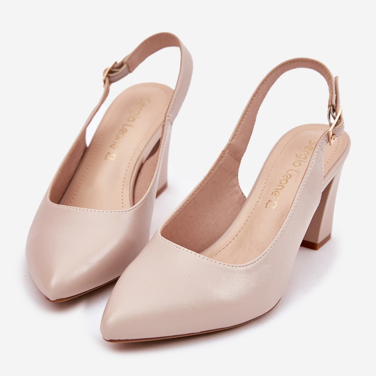 Comfortable pumps on the Sergio Leone SK162 post beige 2