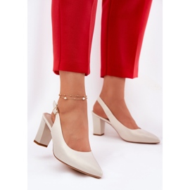Comfortable pumps on the Sergio Leone SK162 Pearl post beige 2 Comfortable pumps on the Sergio Leone SK162 Pearl post beige 2