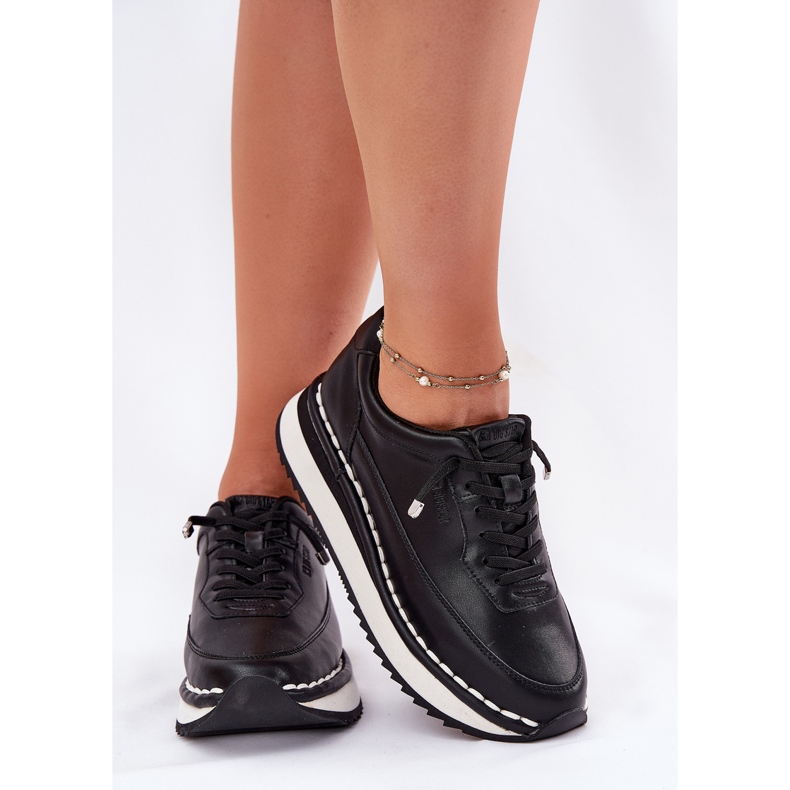 Women's leather sneakers on the Big Star RR274A335 Black platform 1