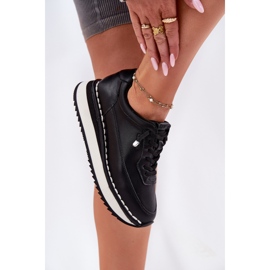 Women's leather sneakers on the Big Star RR274A335 Black platform 2