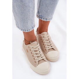 Women's material sneakers big star rr274767 beige 2 Women's material sneakers big star rr274767 beige 2