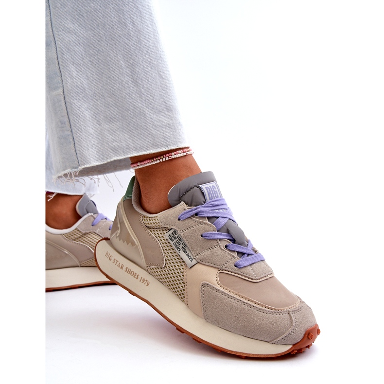 Women's Sneakers on the Memory Foam System Big Star Platform NN274681 Beige 3