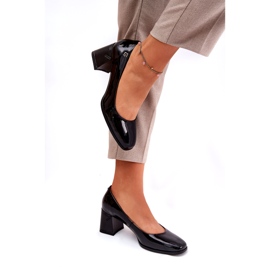 Leather lacquered women's pumps on the Vinceza 91130 black post 2