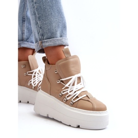 Zazoo 3416 Leather Women's Sports Shoes, Beige 5 Zazoo 3416 Leather Women's Sports Shoes, Beige 5