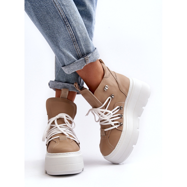 Zazoo 3416 Leather Women's Sports Shoes, Beige 1 Zazoo 3416 Leather Women's Sports Shoes, Beige 1