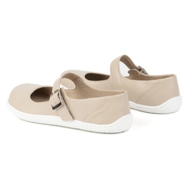 Barefoot women's ballerinas Olivier 1286 - leather shoes with a buckle for everyday and elegant stylizations beige 2 Barefoot women's ballerinas Olivier 1286 - leather shoes with a buckle for everyday and elegant stylizations beige 2