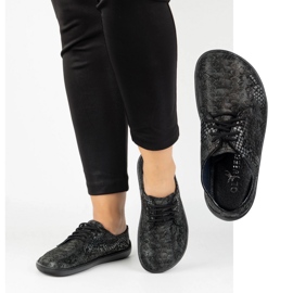Olivier Barefoot women minimalist sneakers 1288pol black snake 2