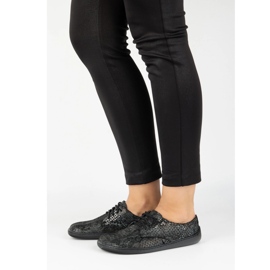 Olivier Barefoot women minimalist sneakers 1288pol black snake 1