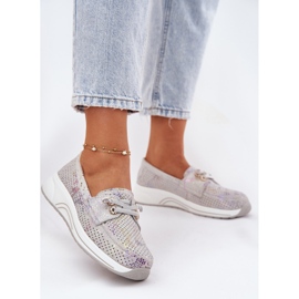 Suede shoes made of natural leather on the Artiker 56C2104 gray platform grey 2