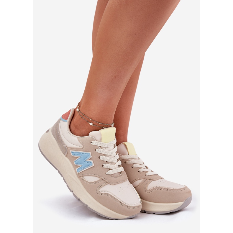 Evento Women's Platform Sneakers, Beige 1