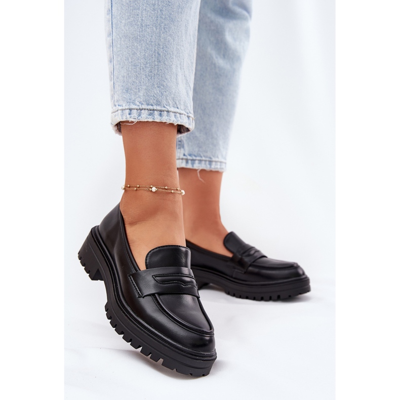 Evento Classic women's loafers with eco leather black 2 Evento Classic women's loafers with eco leather black 2