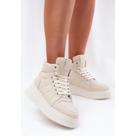 Evento High women's sneakers on the platform beige 2