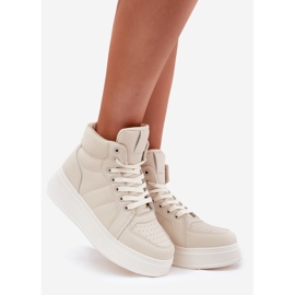Evento High women's sneakers on the platform beige 1