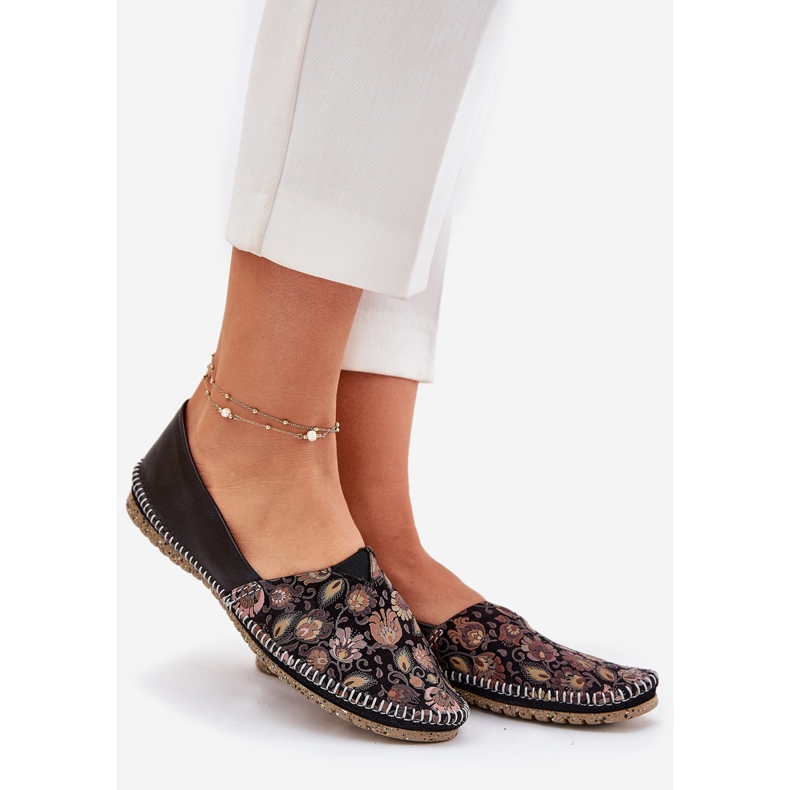Leather patterned ballerinas Maciejka T1929-71 black 1