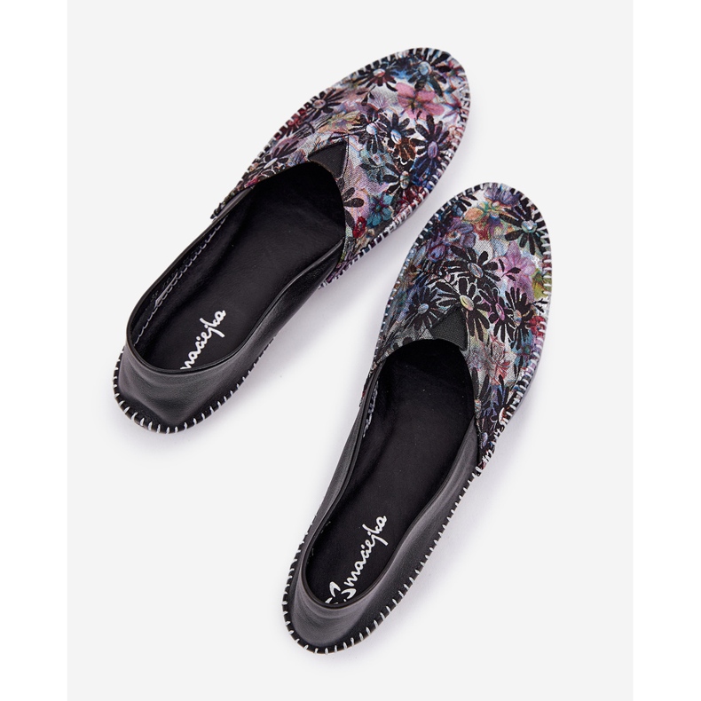 Leather ballerinas with a pattern maciejka T1930-39 black 2 Leather ballerinas with a pattern maciejka T1930-39 black 2