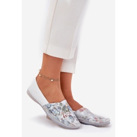 Leather ballerinas with a pattern maciejka T1930-38 white 1