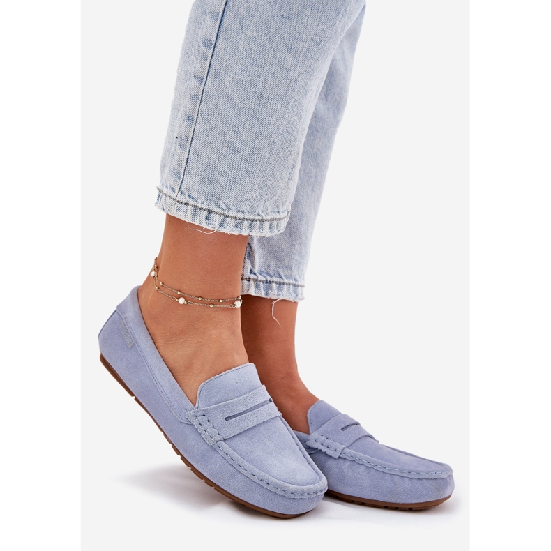 Women's suede loafers big star rr274943 blue 1
