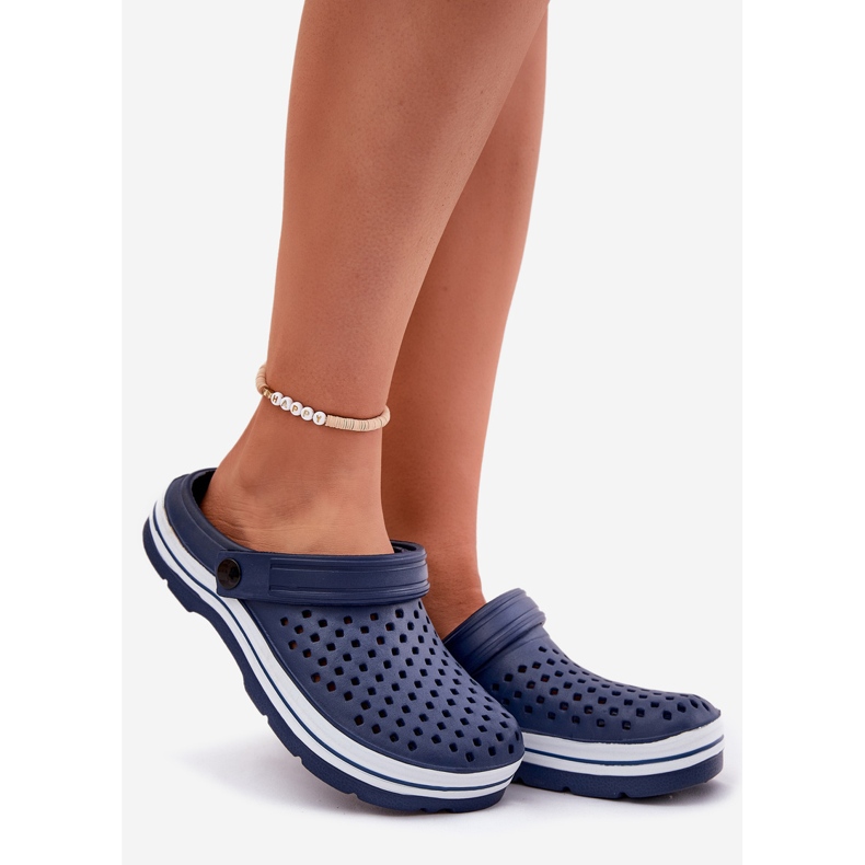 Evento Light foam women's navy blue slippers 1