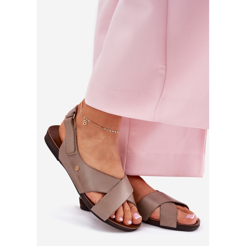 WEVIE SANDALS Zazoo 40141 dark beige 1