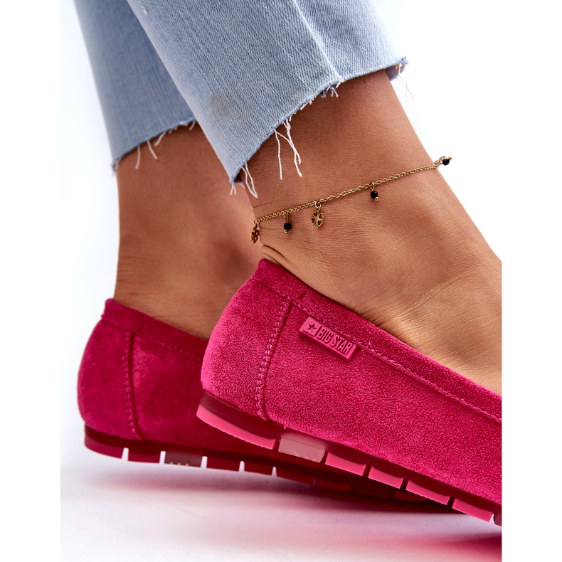 Women's Eco Suede Moccasins Big Star NN274934 Memory Foam System Fuchsia pink 1