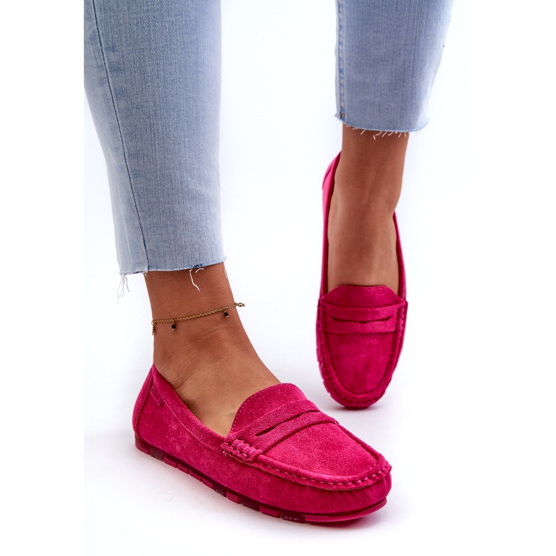 Women's Eco Suede Moccasins Big Star NN274934 Memory Foam System Fuchsia pink 2