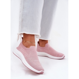 Fabric Slip-on Sports Shoes Women Pink 2 Fabric Slip-on Sports Shoes Women Pink 2