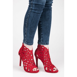 Vices Openwork sandals with a zipper red 1