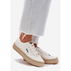 Women's sneakers with Lee Cooper LCW-25-44-3217 braid white 1