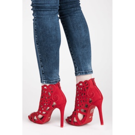 Vices Openwork sandals with a zipper red 2