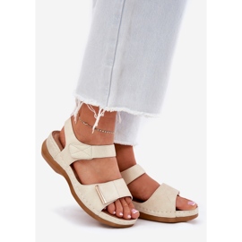 Evento Comfortable Women's Velcro sandals golden 1