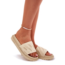 Women's slippers on the platform Big Star RR274A542 Beige 1