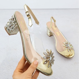 S.Barski Transparent women's sandals on the Post with zircons Złote D&A by S. Barski MR51-002 golden 1 S.Barski Transparent women's sandals on the Post with zircons Złote D&A by S. Barski MR51-002 golden 1