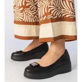 Black shoes on the platform with a zircon decoration 1 Black shoes on the platform with a zircon decoration 1