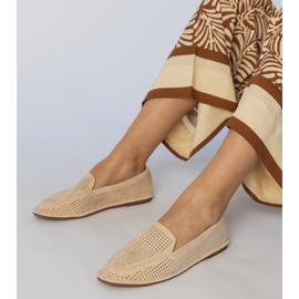 Beige openwork loafers from Ekozamszu 1