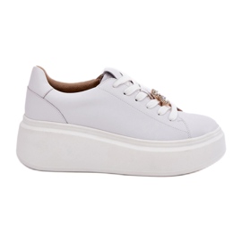 Women's leather sports shoes on the platform with Vinceza 39922 WHITE 4 Women's leather sports shoes on the platform with Vinceza 39922 WHITE 4