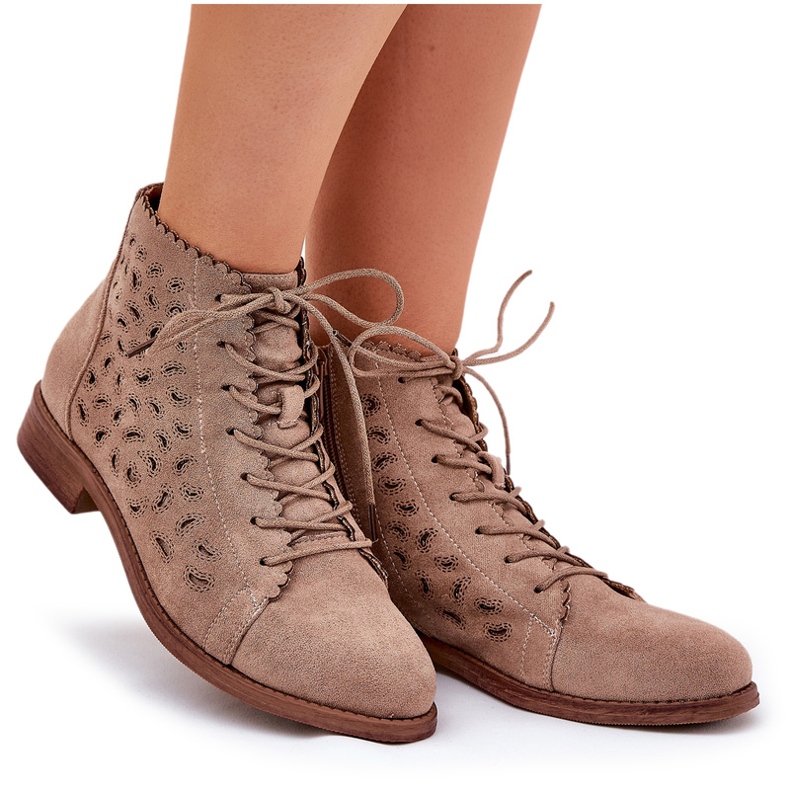 S.Barski Low boots with an openwork pattern S. Barski HY51-185 beige 5