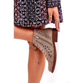 S.Barski Low boots with an openwork pattern S. Barski HY51-185 beige 2