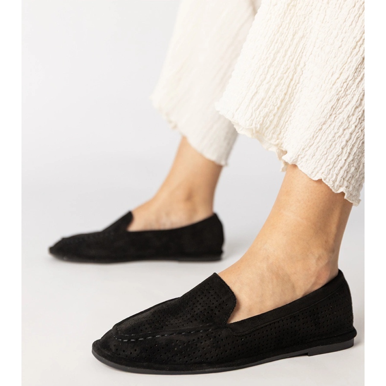 Black openwork loafers from Ekozamsz 1