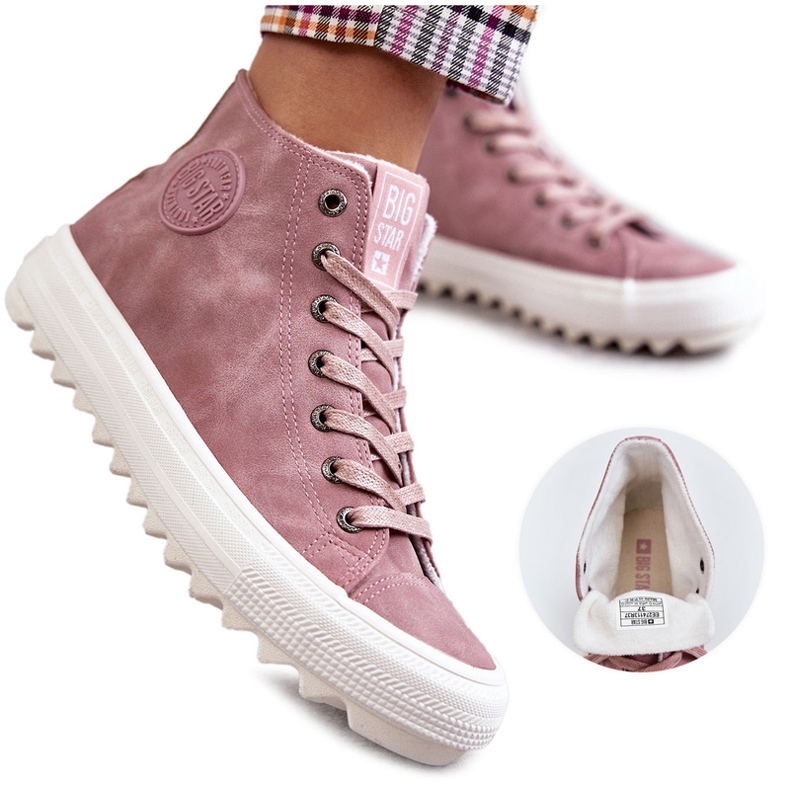 Women's Big Star Sneakers High Insulated Pink EE274113 4