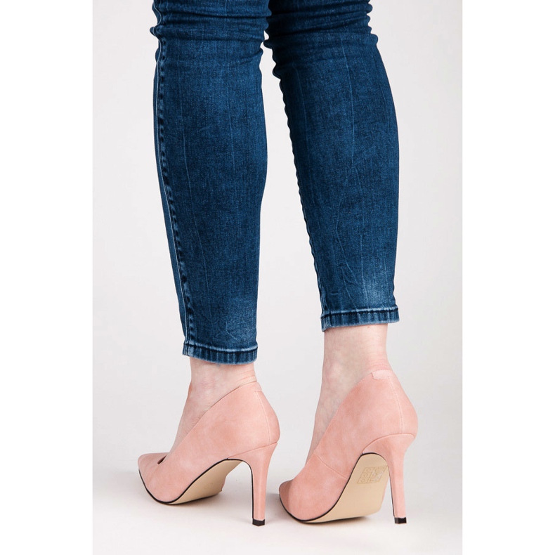 Suede heels vices pink 2