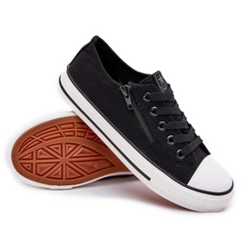 News Black lace -up low sneakers 4