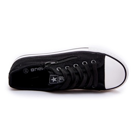 News Black lace -up low sneakers 2