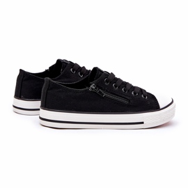News Black lace -up low sneakers 3