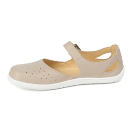 Barefoot Barefoot Women's Olivier 1284 - leather shoes with a buckle for everyday and elegant beige stylizations 1