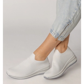 White slip-on sports sneakers 1