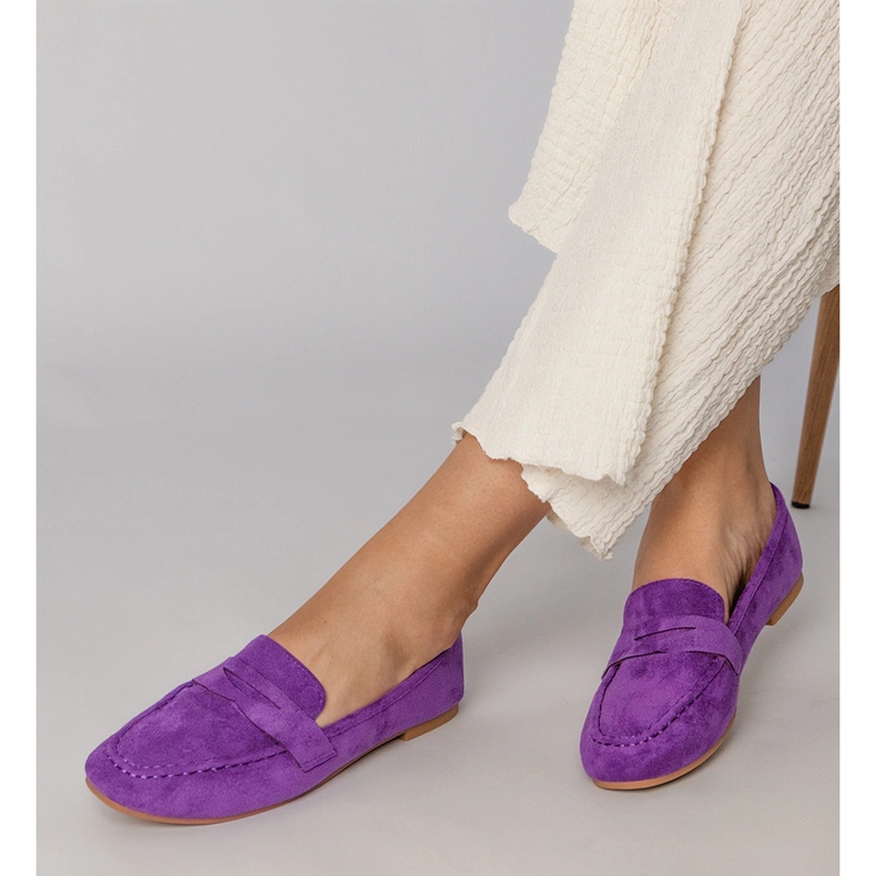 Violet elegant loafers from Ekozamsz purple 1